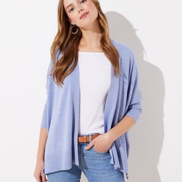 NWT LOFT Women's Textured Open Poncho Sweater - Picture 1 of 1